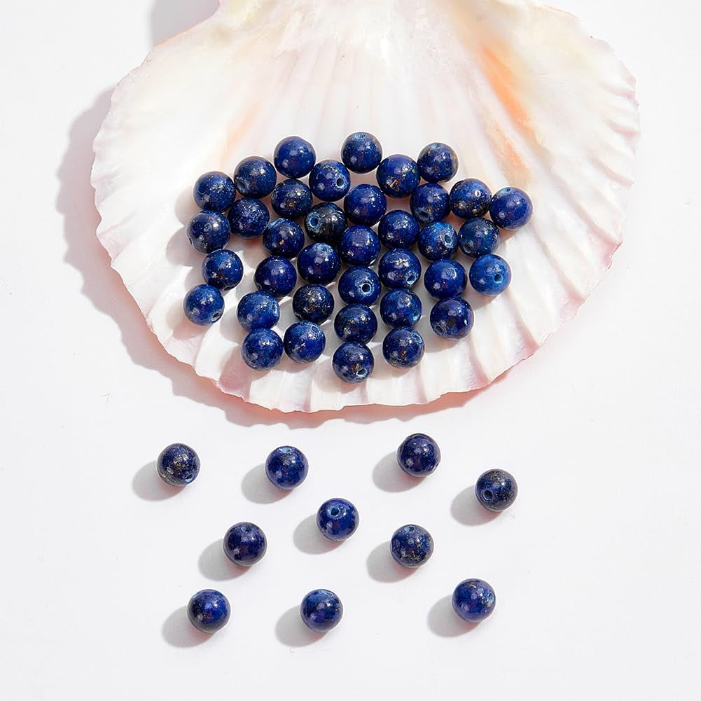5 Strands About 220 Pcs Natural Lazuli Beads 4mm Smooth Round Stone Beads Loose Gemstone Beads Spacer Beads
