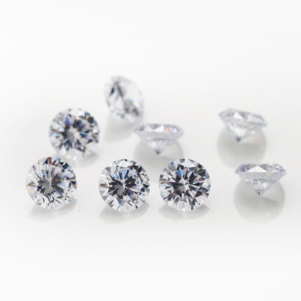 1000pcs 5A White Cubic Zirconia Loose Stones CZ Round Gems For Jewelry Making DIY